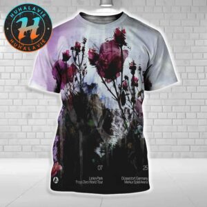 Linkin Park From Zero World Tour 2025 In Dusseldorf Germany Poster At Merkur Spiel Arena On July 1st Art By Frank Maddocks All Over Print Shirt