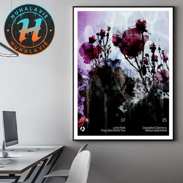 Linkin Park From Zero World Tour 2025 In Dusseldorf Germany Poster At Merkur Spiel Arena On July 1st Art By Frank Maddocks Home Decor Poster Canvas