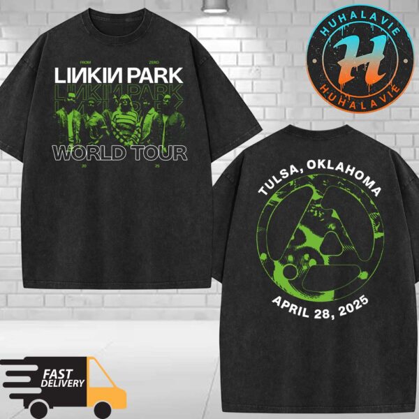 Linkin Park From Zero World Tour 2025 Tulsa Oklahoma At BOK Center On April 28th 2025 Washed T-Shirt
