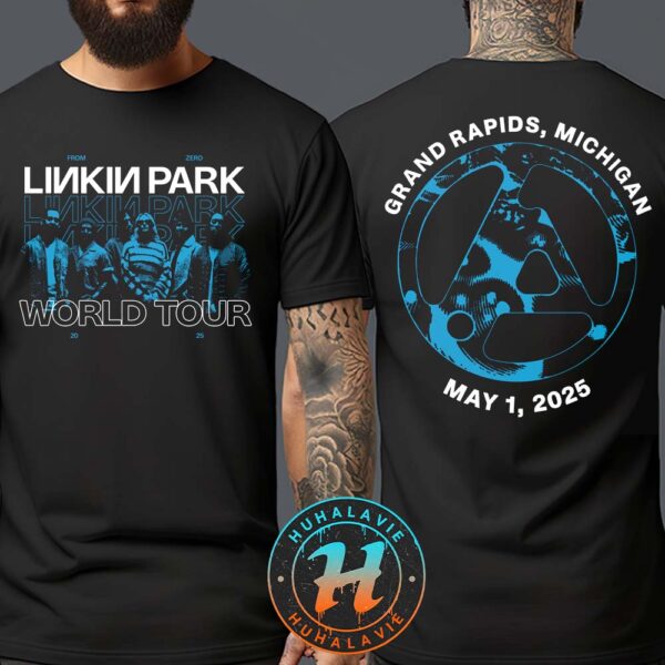 Linkin Park Grand Rapids MI Tee At Van Andel Arena On May 1st From Zero World Tour 2025 Two Sided Print T-Shirt