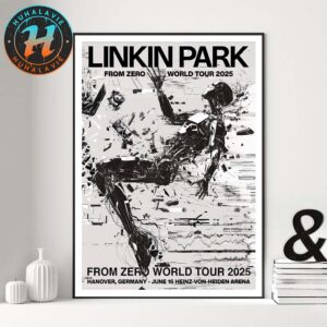 Linkin Park Hanover Germany Concert Poster By PJ Richardson At Heinz-Von-Heiden Arena On June 16th From Zero World Tour 2025 Poster Canvas