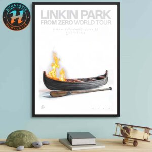 Linkin Park In Arnhem Netherlands Gig Poster Art By Drew Merritt At Gelredome On June 26th From Zero World Tour 2025 Poster Canvas