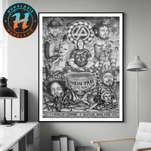 Linkin Park In Frankfurt Germany Night 2 Poster Art By Fadnat At Deutsche Bank Park On July 9th From Zero World Tour 2025 Poster Canvas