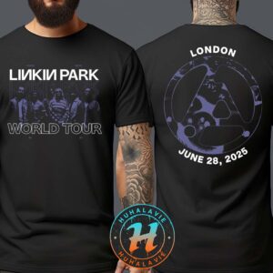Linkin Park London UK Merch Tee On June 28 From Zero World Tour 2025 At Wembley Stadium Two Sided Print T-Shirt