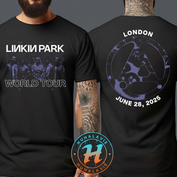Linkin Park London UK Merch Tee On June 28 From Zero World Tour 2025 At Wembley Stadium Two Sided Print T-Shirt