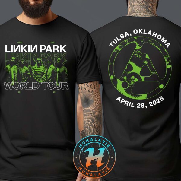 Linkin Park Tulsa Oklahoma Exclusive Tee At BOK Center On April 28th From Zero World Tour 2025 Two Sided Print T-Shirt