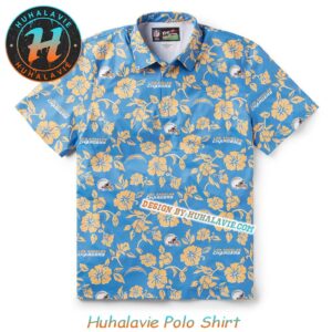 Los Angeles Chargers NFL Helmet With Logo Pattern Pua Vacation Collection Polo Shirt