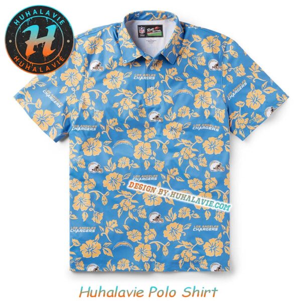 Los Angeles Chargers NFL Helmet With Logo Pattern Pua Vacation Collection Polo Shirt