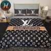 Louis Vuitton Drip Micky Mouse Gold Pattern Background Luxury Bedding Set