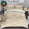 Louis Vuitton Monogram Luxury With Brown Background Bedding Set
