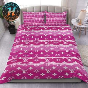 Louis Vuitton Pattern Logo Pink Background Cover Bedding Set