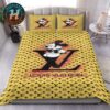 Louis Vuitton Red Background And White Pattern Bedding Set Queen