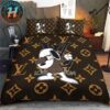 Louis Vuitton x Superme Black Background Monogram Canvas Pattern Bedding Set King