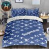 Louis Vuitton x Superme Black Background Monogram Canvas Pattern Bedding Set King