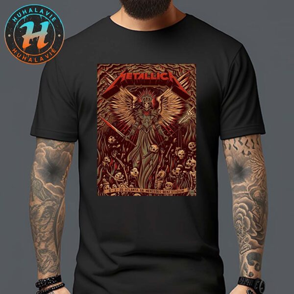 Metallica Atlanta Georgia Tonight Show Poster By Dave Quiggle M72 ATL At Mercedes-Benz Stadium On June 3 2025 Unisex T-Shirt