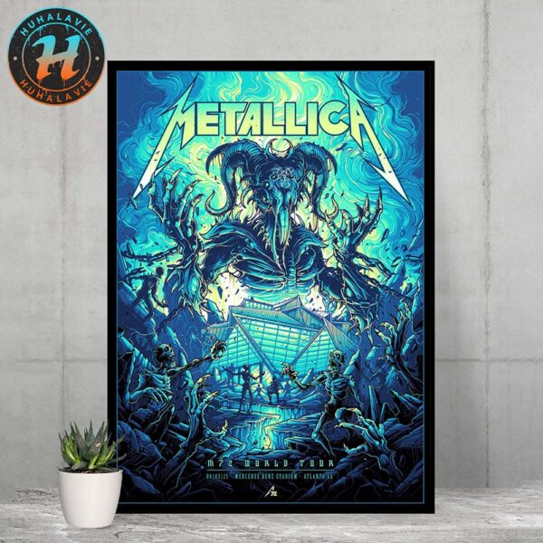 Metallica M72 ATL Pop-Up Shop Poster For Atlanta Georgia At Mercedes-Benz Stadium On June 3 M72 World Tour 2025 Home Decor Poster Canvas