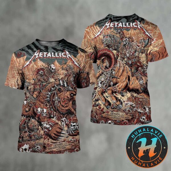 Metallica M72 Denver Full Show Poster On June 27 And 29 For Empower Field at Mile High In Denver Colorado By Juan Ma Orozco All Over Print Shirt