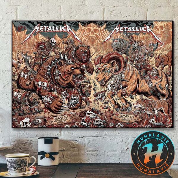 Metallica M72 Denver Full Show Poster On June 27 And 29 For Empower Field at Mile High In Denver Colorado By Juan Ma Orozco Home Decor Poster Canvas
