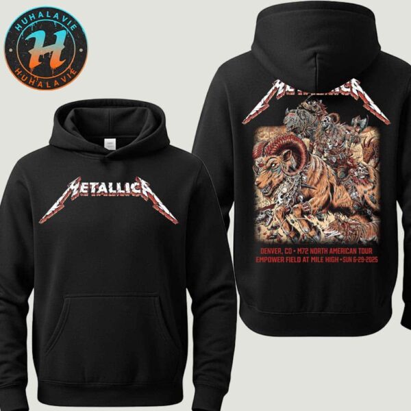 Metallica M72 Denver Night 2 Merchandise Hoodie On June 29th 2025 In Denver Colorado Empower Field at Mile High Two Sided Print T-Shirt Hoodie