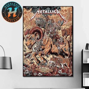Metallica M72 Denver Night 2 Music Poster For Empower Field at Mile High Denver Colorado On June 29th 2025 Art By Juan Ma Orozco Home Decor Poster Canvas