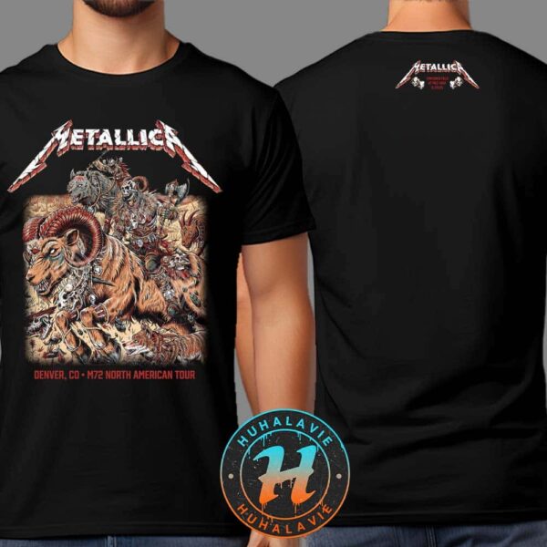 Metallica M72 Denver Night 2 Tee Exclusive For Empower Field at Mile High Denver Colorado On June 29th 2025 Two Sided Print T-Shirt