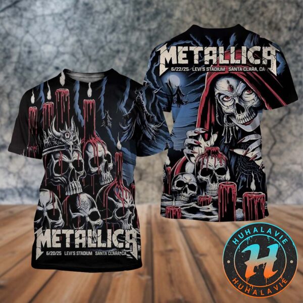 Metallica M72 Santa Clara 2025 Both Dates Poster Art By Brandon Heart Show In Santa Clara At Levi’s Stadium On June 20th And 22nd All Over Print Shirt
