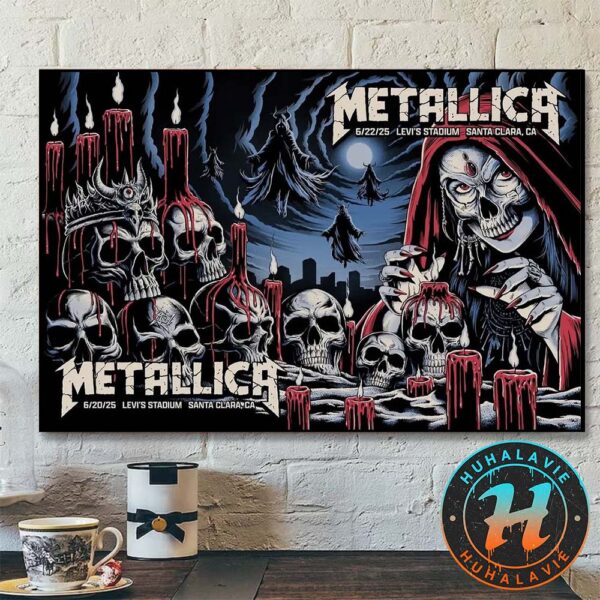 Metallica M72 Santa Clara 2025 Both Dates Poster Art By Brandon Heart Show In Santa Clara At Levi’s Stadium On June 20th And 22nd Home Decor Poster Canvas