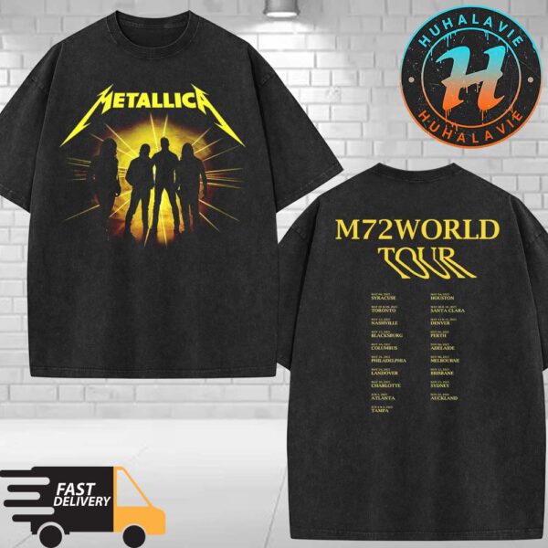 Metallica M72 Seasons Merch Tee M72 World Tour 2025 Two Sided Washed T-Shirt