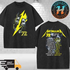 Metallica M72 Split Skull 2025 North American Tour Two Sided Print Vintage Washed T-Shirt