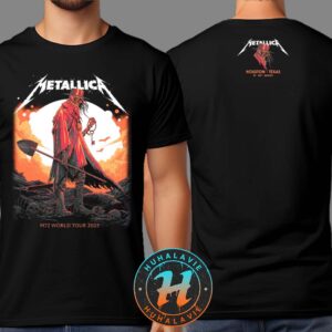 Metallica Pop-Up Shop Merch Tee M72 Houston Texas Luke Preece Exclusive At NRG Stadium On June 14 Tour 2025 Two Sided Print T-Shirt