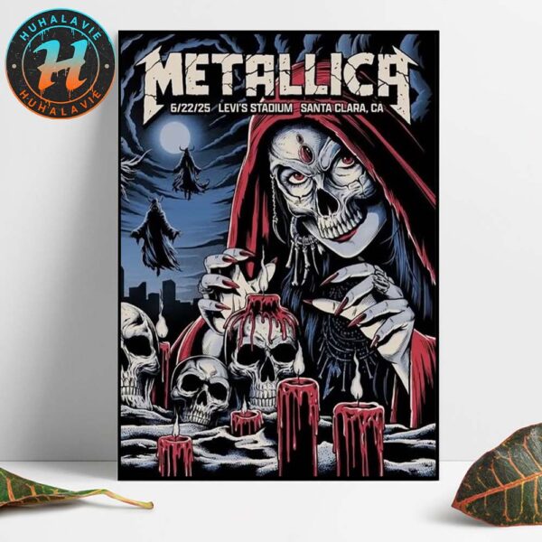 Metallica Poster Night 2 Art By Brandon Heart M72 Santa Clara 2025 Show In Santa Clara At Levi’s Stadium On June 22nd Home Decor Poster Canvas