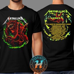 Metallica Red Demon Exclusive Tee M72 North American Tour 2025 Dates List Two Sided Vintage T-Shirt