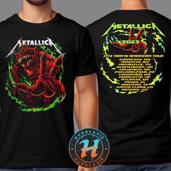 Metallica Red Demon Exclusive Tee M72 North American Tour 2025 Dates List Two Sided Vintage T-Shirt