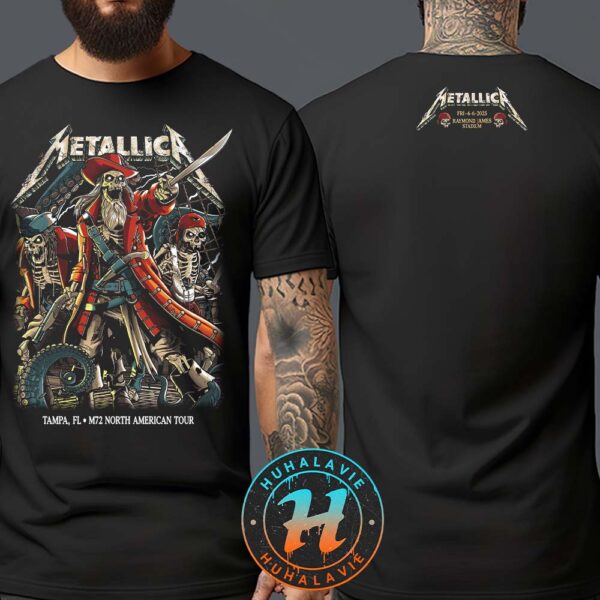 Metallica Tampa Florida Night 1 Merch Tee For M72 Tampa At Raymond James Stadium On June 6 2025 Two Sided Print T-Shirt
