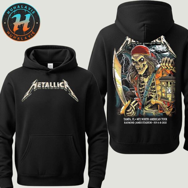 Metallica Tampa Florida Night 2 Official Event Hoodie At Raymond James Stadium Art By Andrew Cremeans On June 8 M72 Tampa 2025 Two Sided Print Hoodie T-Shirt