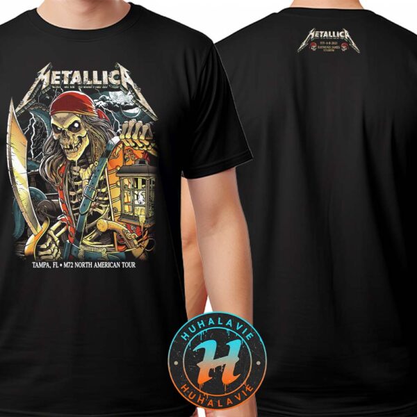 Metallica Tampa Florida Night 2 Official Event Shirt At Raymond James Stadium Art By Andrew Cremeans On June 8 M72 Tampa 2025 Two Sided Print T-Shirt
