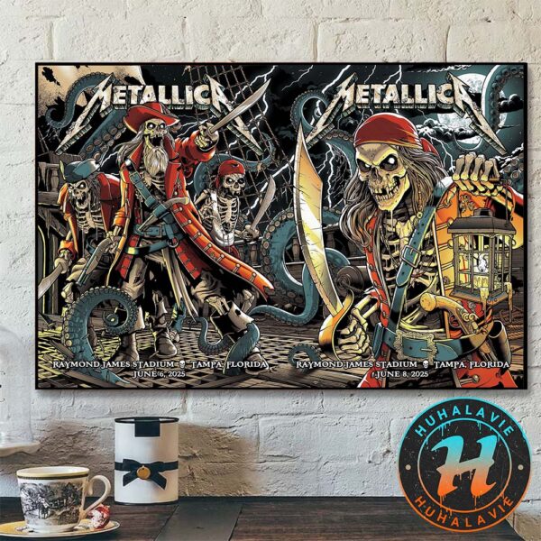 Metallica Tampa Florida Two Night Poster M72 Tampa By Andrew Cremeans At Raymond James Stadium On June 6 And 8 2025 Poster Canvas