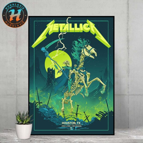 Metallica Tonight In Houston Texas At NRG Stadium Poster By Vance Kelly M72 On June 14th Tour 2025 Home Decor Poster Canvas