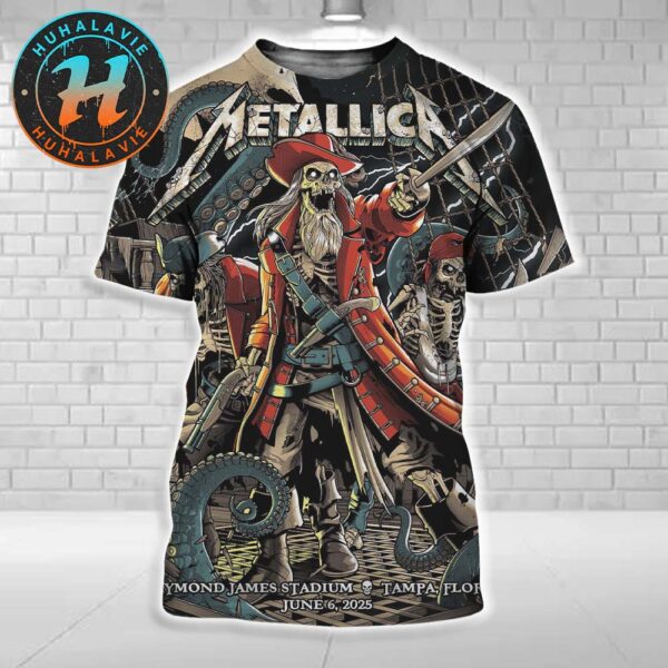 Metallica Tonight In Tampa Florida Night 1 Poster By Andrew Cremeans Show M72 Tampa At Raymond James Stadium On June 6 2025 All Over Print Shirt