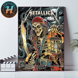 Metallica Tonight In Tampa Florida Night 2 Poster At Raymond James Stadium On June 8 M72 Tampa 2025 Art By Andrew Cremeans Poster Canvas