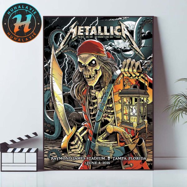 Metallica Tonight In Tampa Florida Night 2 Poster At Raymond James Stadium On June 8 M72 Tampa 2025 Art By Andrew Cremeans Poster Canvas