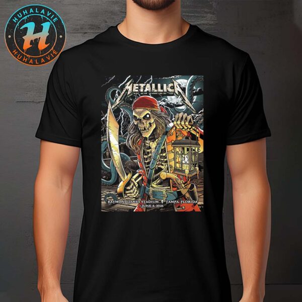 Metallica Tonight In Tampa Florida Night 2 Poster At Raymond James Stadium On June 8 M72 Tampa 2025 Art By Andrew Cremeans Unisex T-Shirt