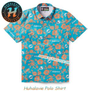 Miami Dolphins NFL Floral Pattern With Leaf Motif Pua Gift For Fan Sport Polo Shirt
