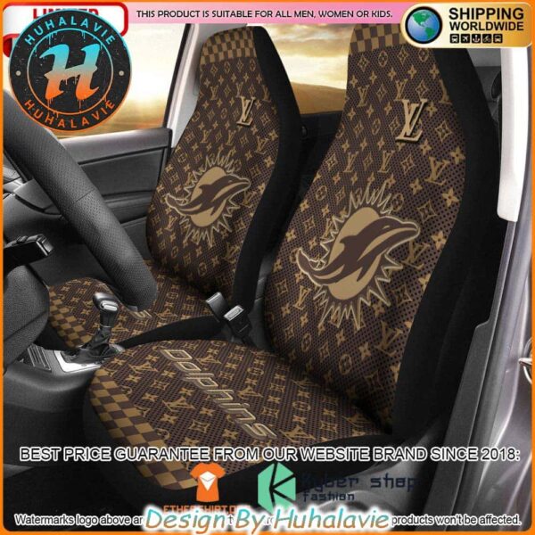 Miami Dolphins NFL Louis Vuitton Luxury Car Seat Covers