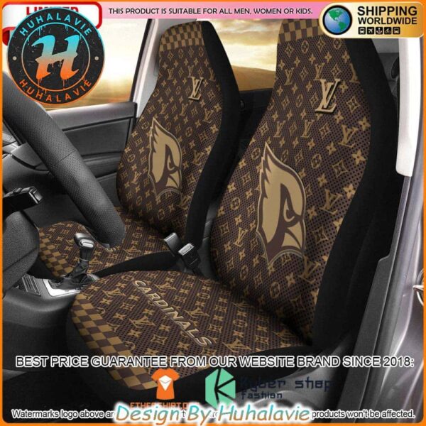 NFL Arizona Cardinals x Louis Vuitton Luxury Pattern Car Seat Covers
