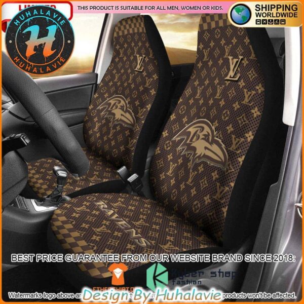 NFL Baltimore Ravens Louis Vuitton Luxury Car Seat Covers
