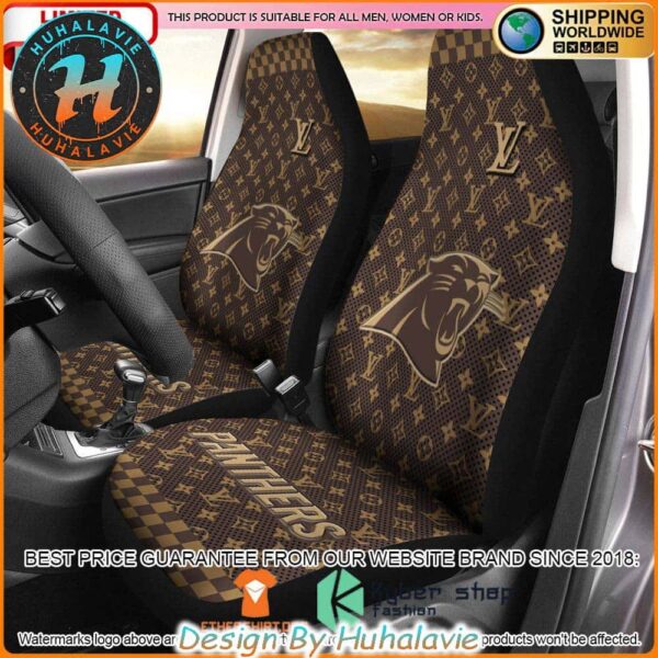 NFL Carolina Panthers Louis Vuitton Luxury Car Seat Covers