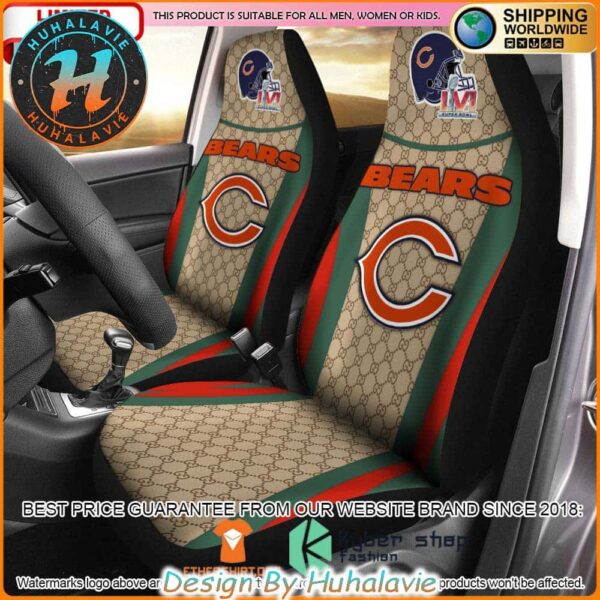 NFL Chicago Bears Gucci Luxury Car Seat Covers