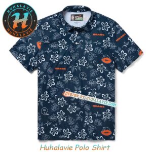 NFL Chicago Bears Helmet With Logo Pattern Pua Vacation Collection Polo Shirt