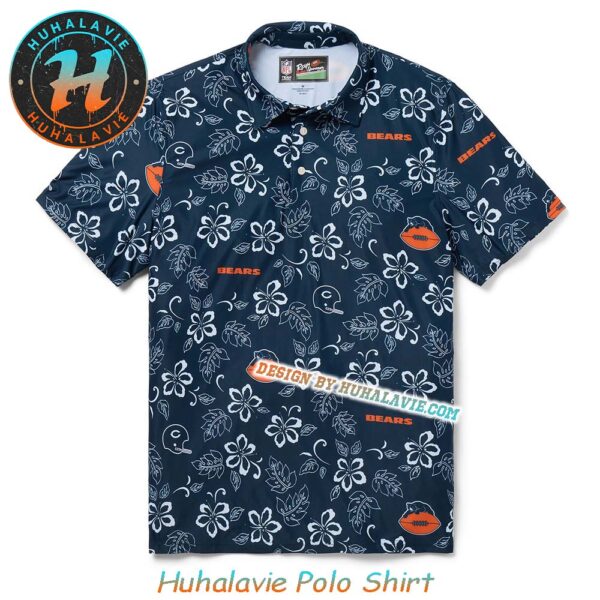 NFL Chicago Bears Helmet With Logo Pattern Pua Vacation Collection Polo Shirt